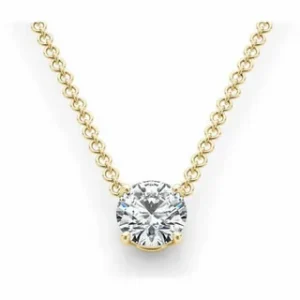 gold necklace with diamond solitaire